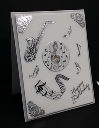 Sticker, Double Embossed Music Saxophone  356471