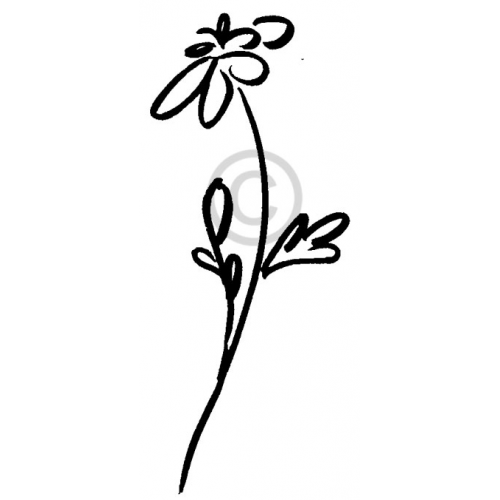 Single Brushed Daisy Cling Stamp 1098 J