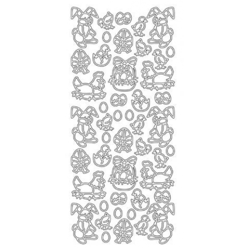 Small Easter Designs Outline Sticker  1.374