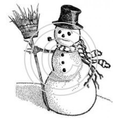 Snowman with Broom Art Acetate