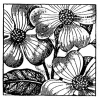 Square with Flowers Cling Stamp 668 L