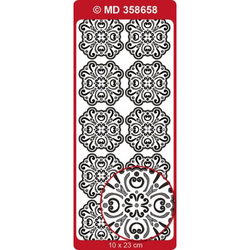 Sticker, Double Embossed Medallion Squares 2  358658