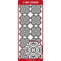Sticker, Double Embossed Medallion Squares 2  358658