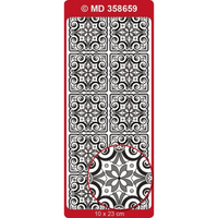 Sticker, Double Embossed Medallion Squares 3  358659