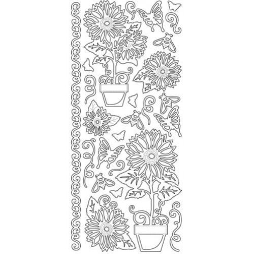 Sunflower Medley Outline Sticker  2860