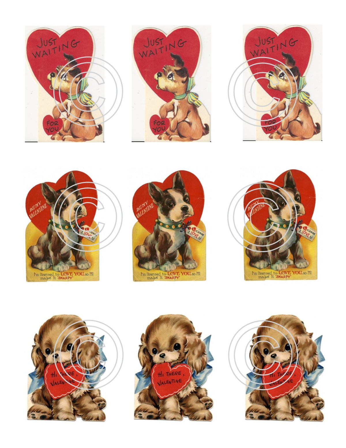 Valentine Doggies Minis, Vintage Hue Acetate