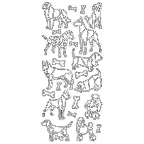Various Dogs Outline Stickers  2068