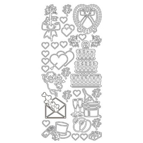 Various Wedding Designs Outline Sticker  1.111
