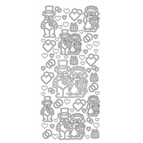 Wedding Bears Outline Sticker  1461