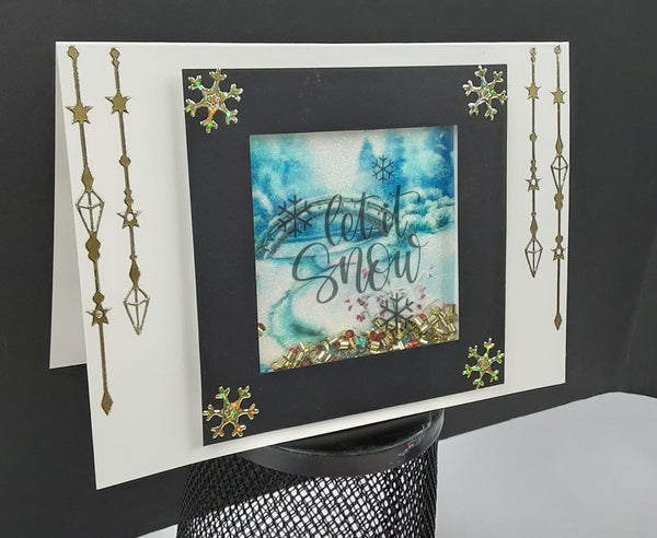 GlitterFilm & Vintage Hues Shaker Card Kit Winter Bridge